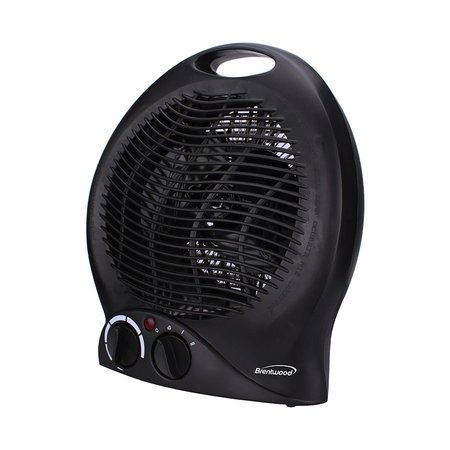 Brentwood Industries 1500-Watt Portable Electric Space Heater and Fan, Black H-F301BK